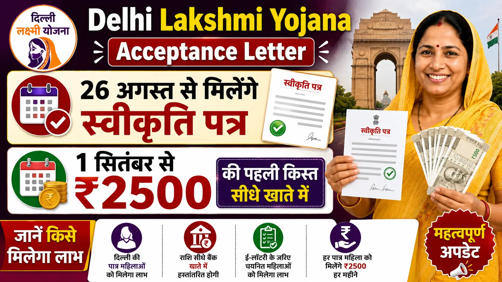 Delhi Lakshmi Yojana Acceptance Letter