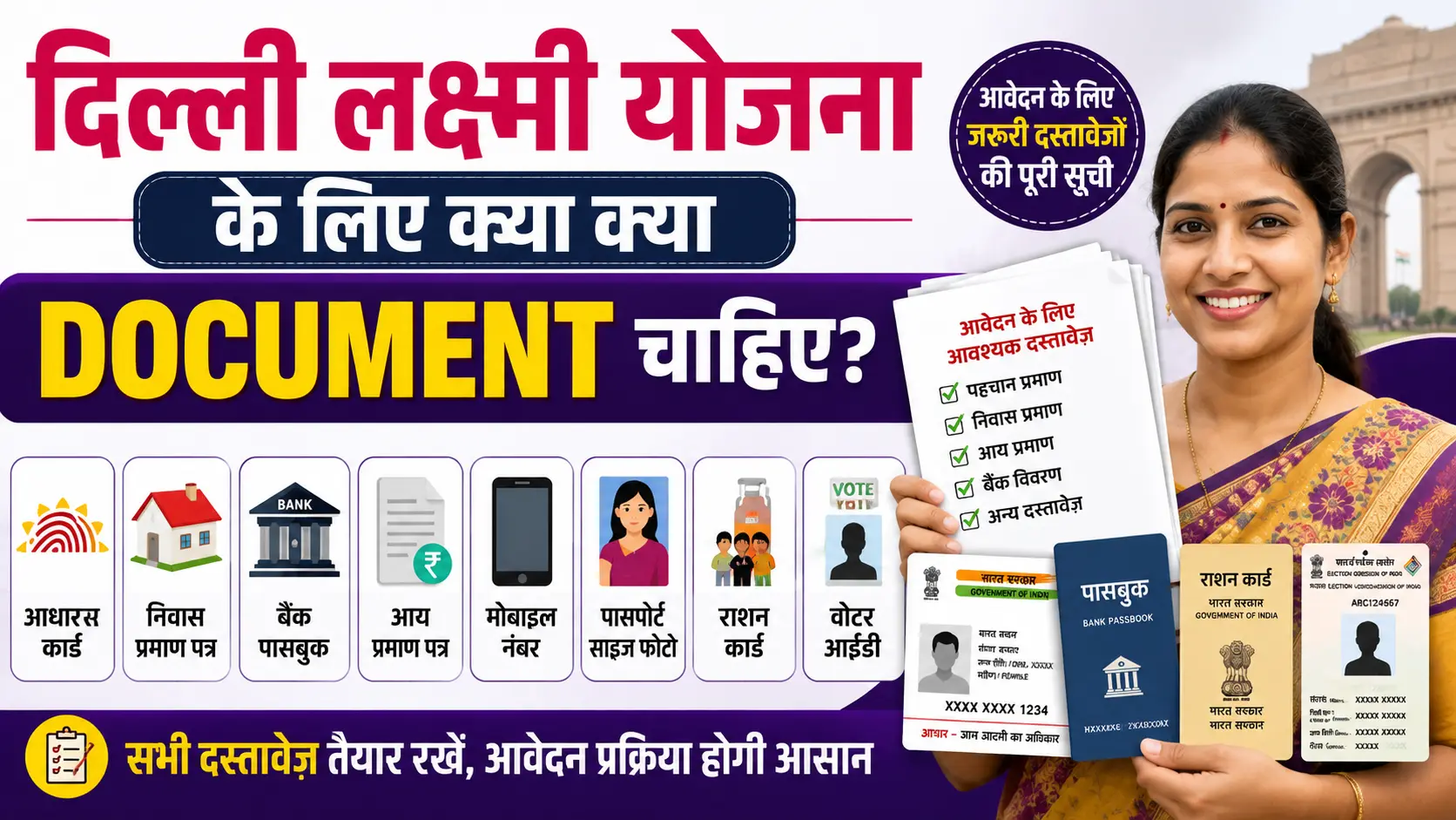 Delhi Lakshmi Yojana Ke Liye Kya Kya Document Chahiye